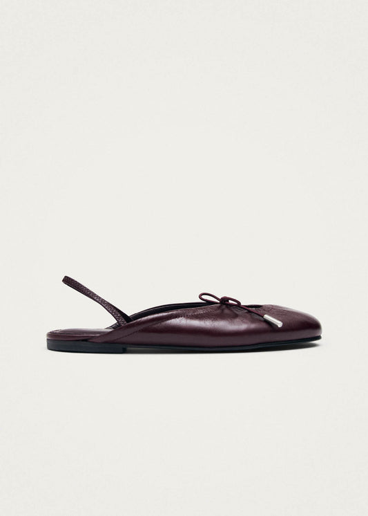 Oli Rift Burgunderrote Leder-Ballerinas-image