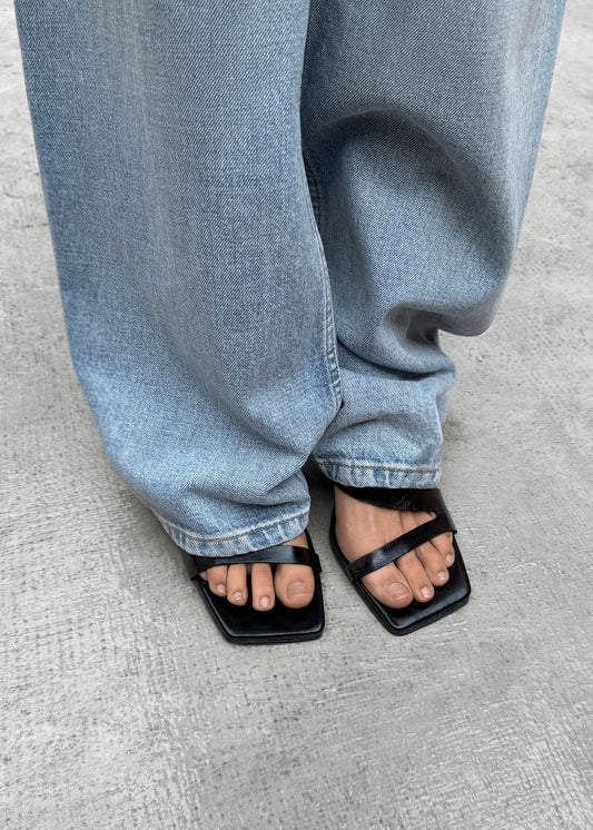 Orielle Rift Black Leather Sandals-image