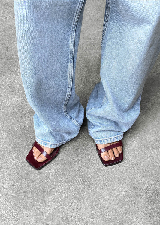 Orielle Rift Burgundy Leather Sandals-image