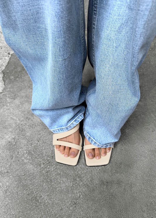 Orielle Rift Cream Leather Sandals-image