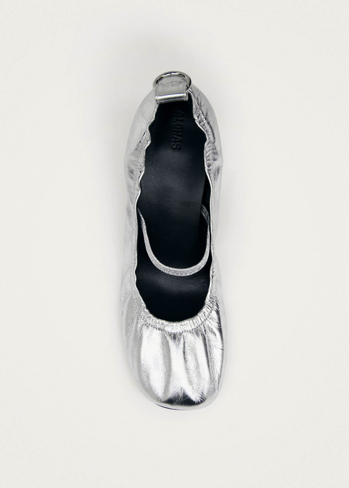 Rhiane Shimmer Décolleté in Pelle Argento