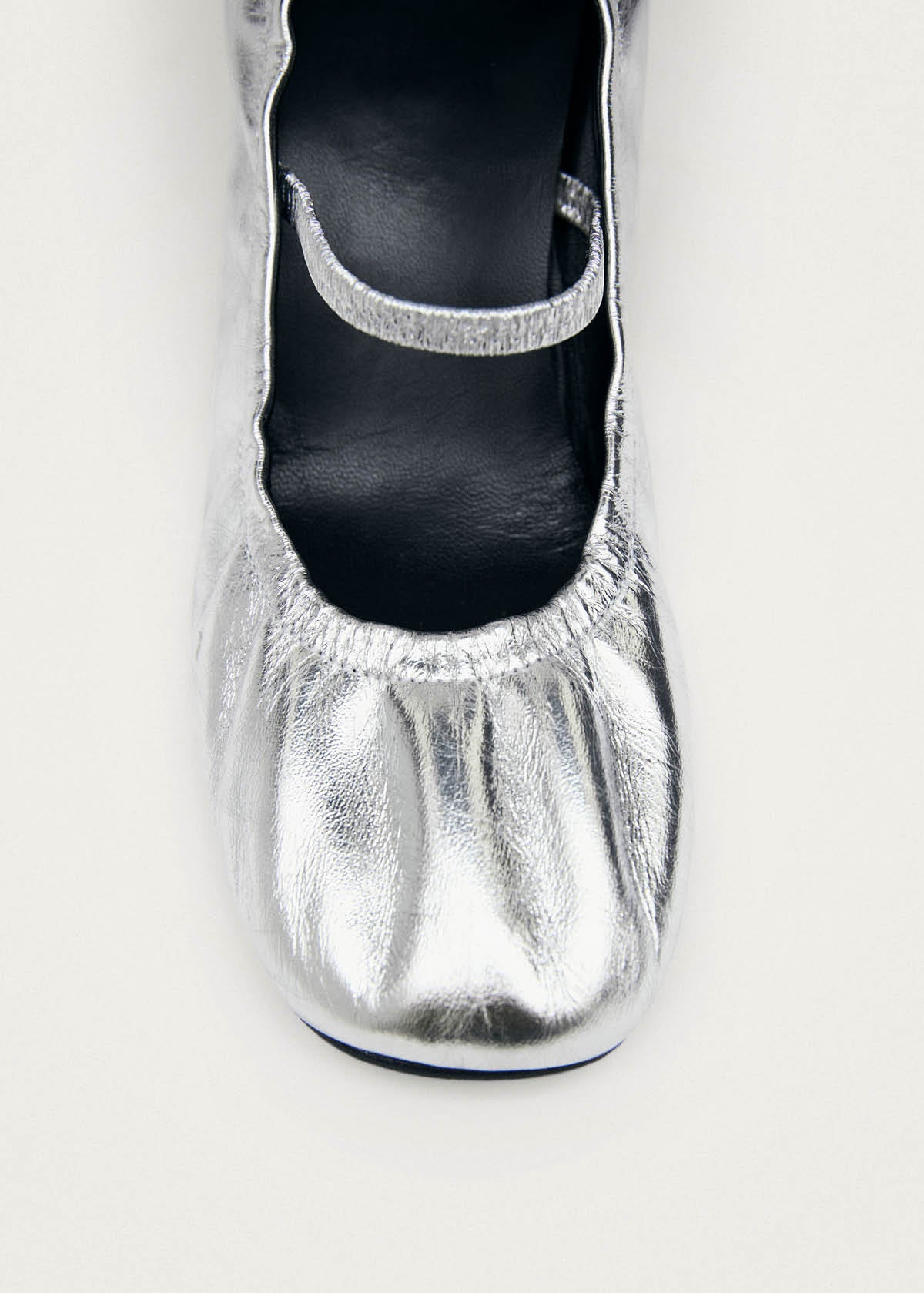 Rhiane Shimmer Décolleté in Pelle Argento