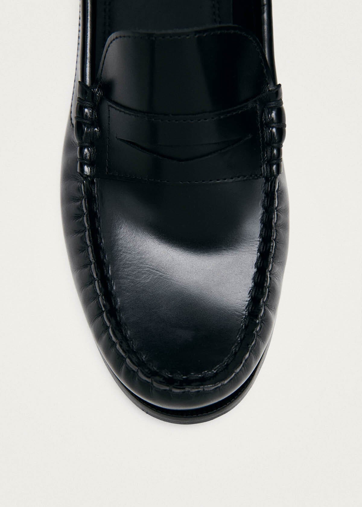 Rivet Black Leather Loafers | ALOHAS