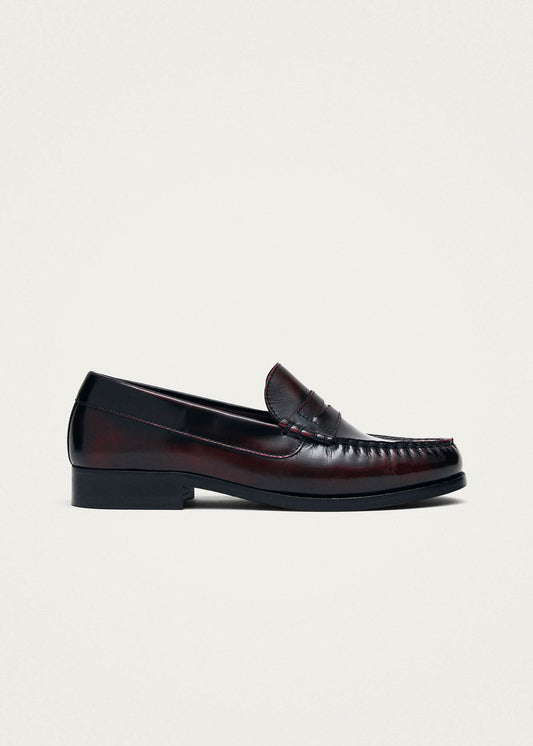 Rivet Brushed Burgundy Leather Loafers | ALOHAS Rivet Brushed Burgundy Leather Loafers | ALOHAS