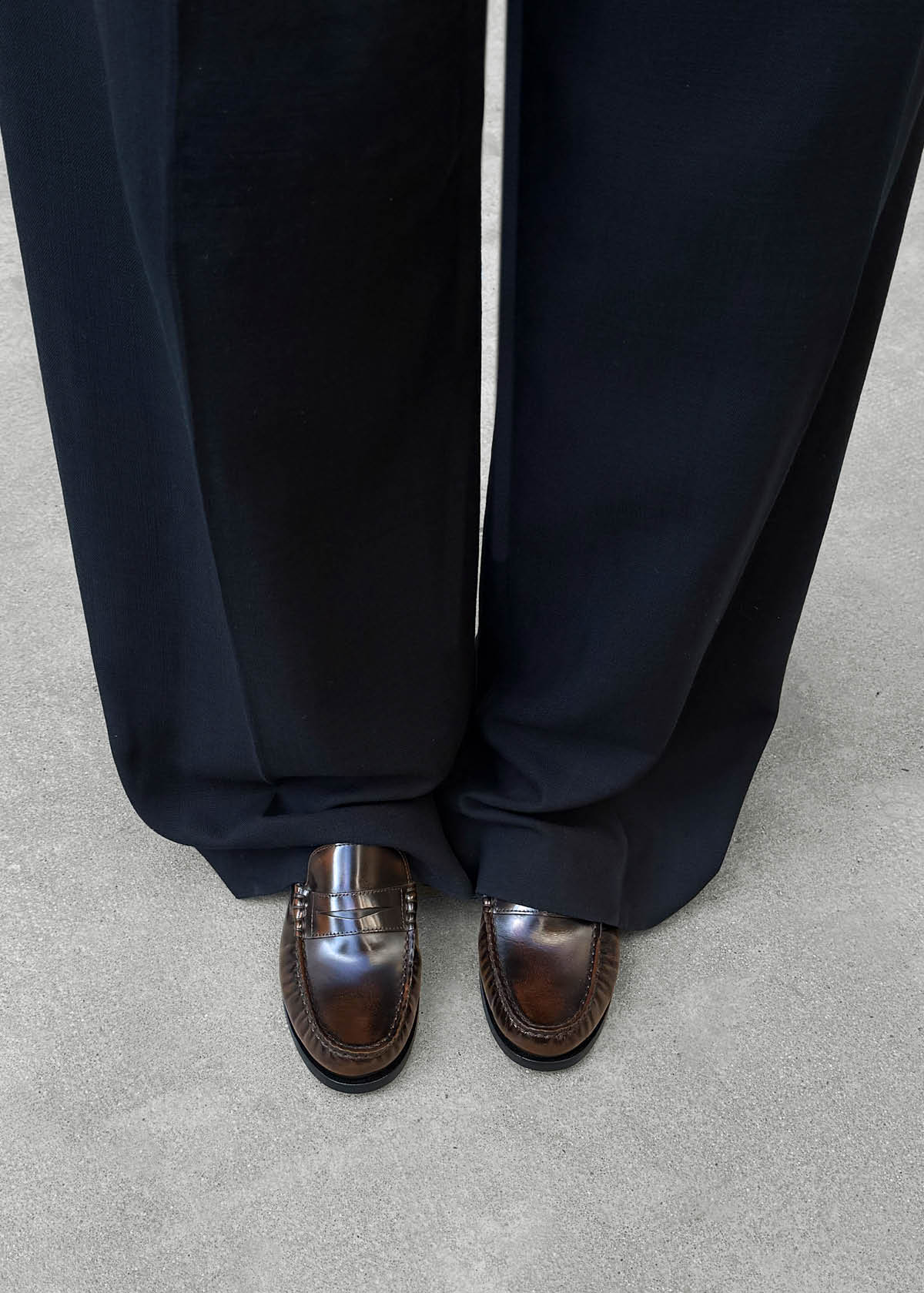 Rivet Vintage Effect Coffee Brown Leather Loafers