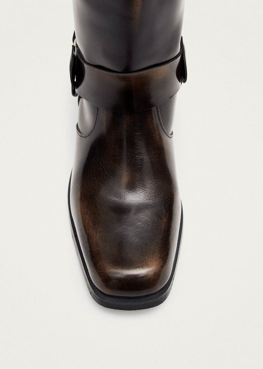 Rocky Brushed Brown Leather Boots-image