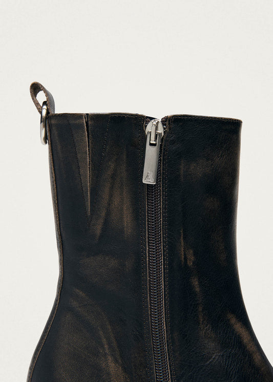 Roebar Vintage Effect Brown Leather Ankle Boots-image