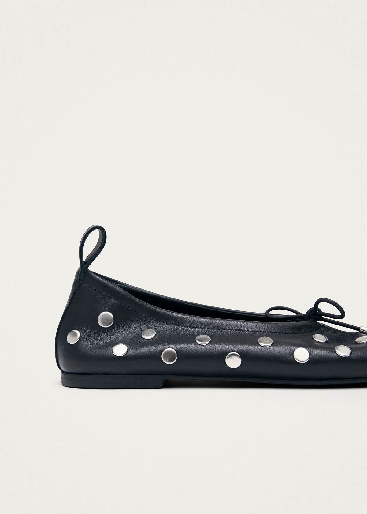 Rosalind All Studs Black Leather Ballet Flats | ALOHAS