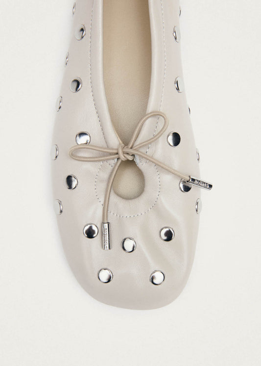 Rosalind All Studs Cream Leather Ballet Flats-image