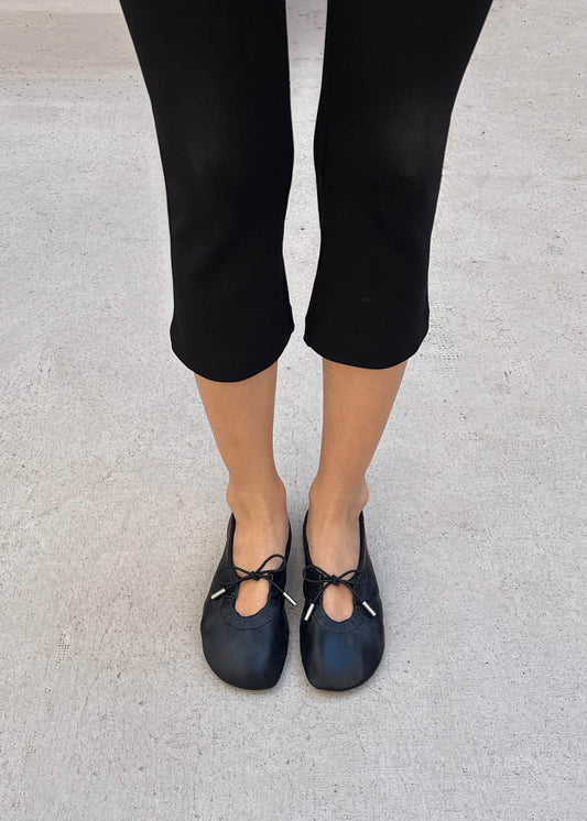 Rosalind Barefoot Black Leather Ballet Flats-image