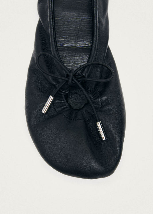 Rosalind Barefoot Black Leather Ballet Flats-image