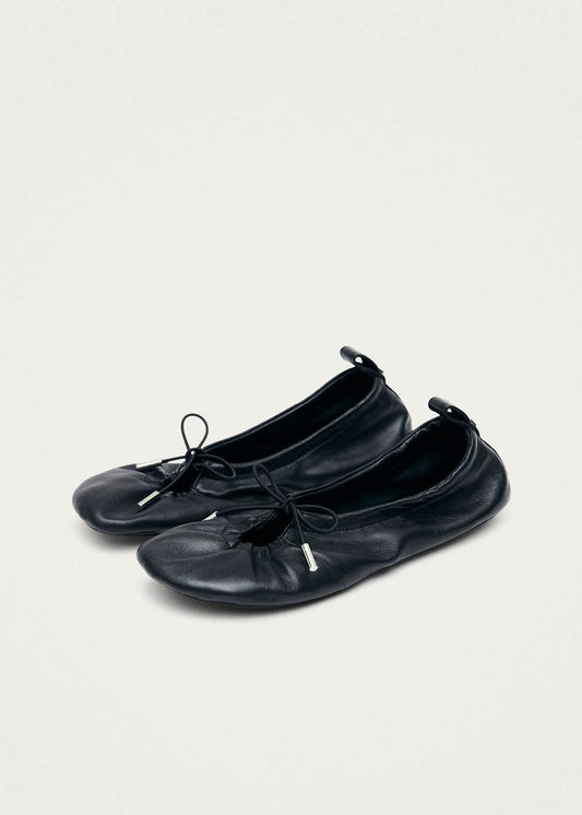 Rosalind Barefoot Black Leather Ballet Flats-image