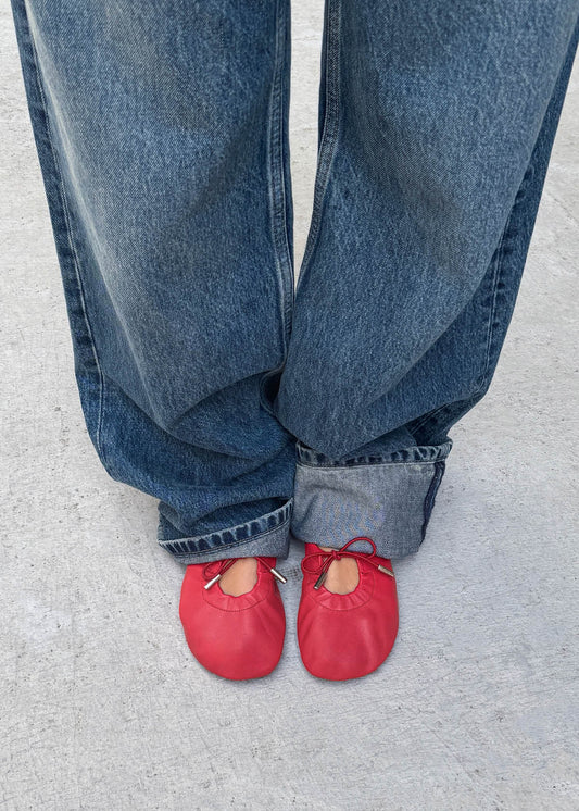 Rosalind Barefoot Red Leather Ballet Flats-image