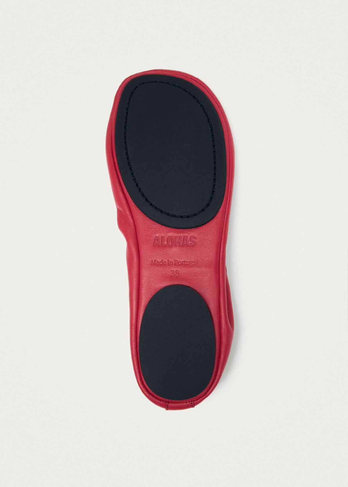 Rosalind Barefoot Ballerine in Pelle Rossa