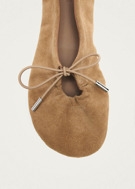 Rosalind Barefoot Suede Sand Leather Ballet Flats-image