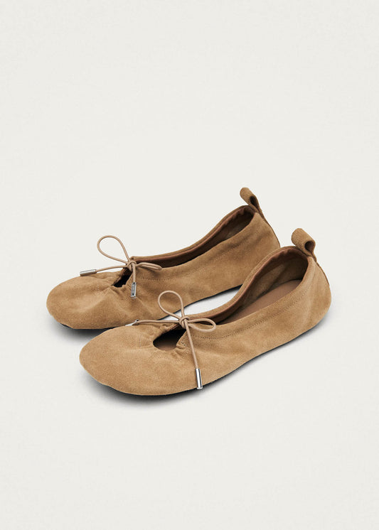 Rosalind Barefoot Suede Sand Leather Ballet Flats-image