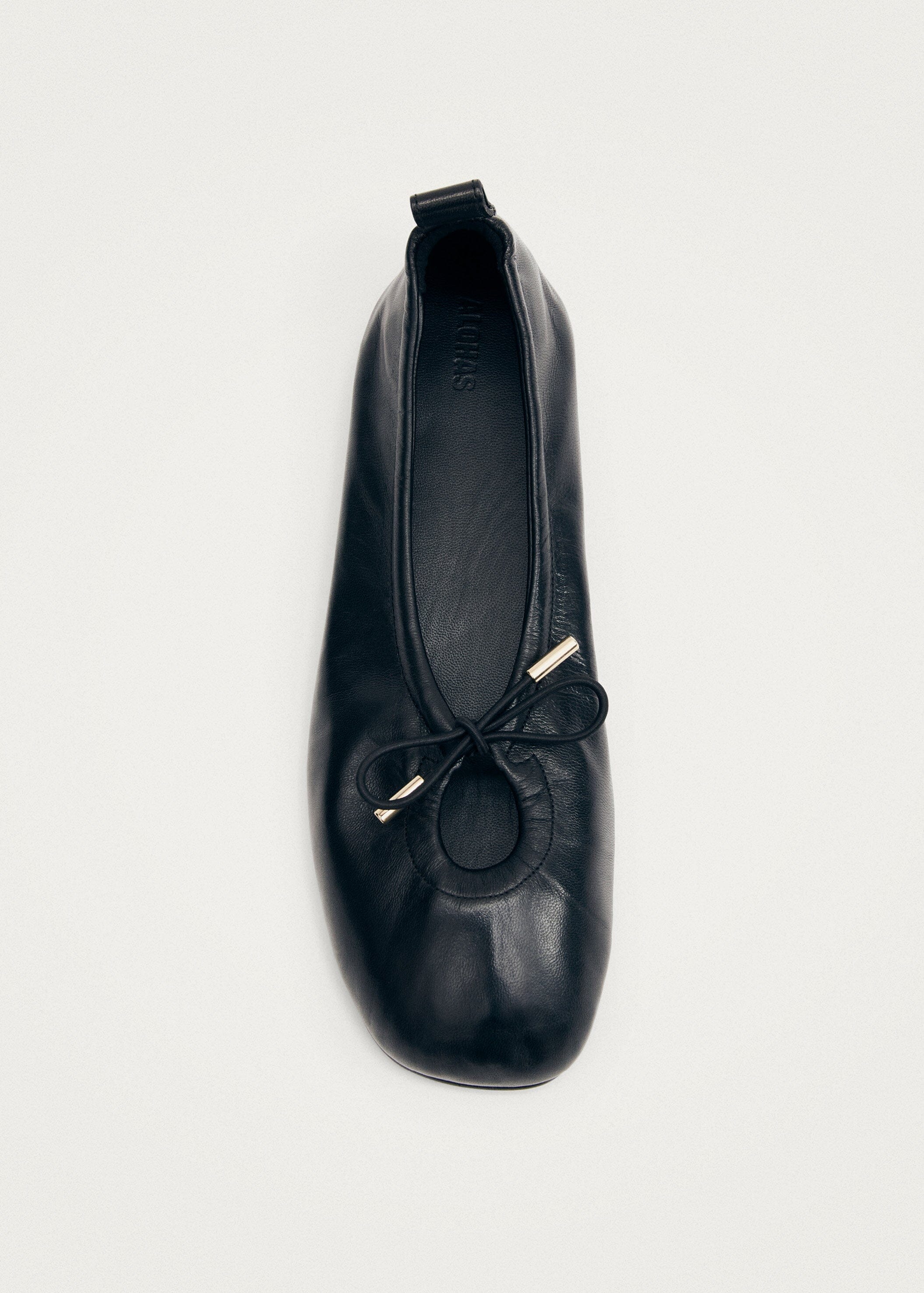 Rosalind Black Leather Ballet Flats | ALOHAS