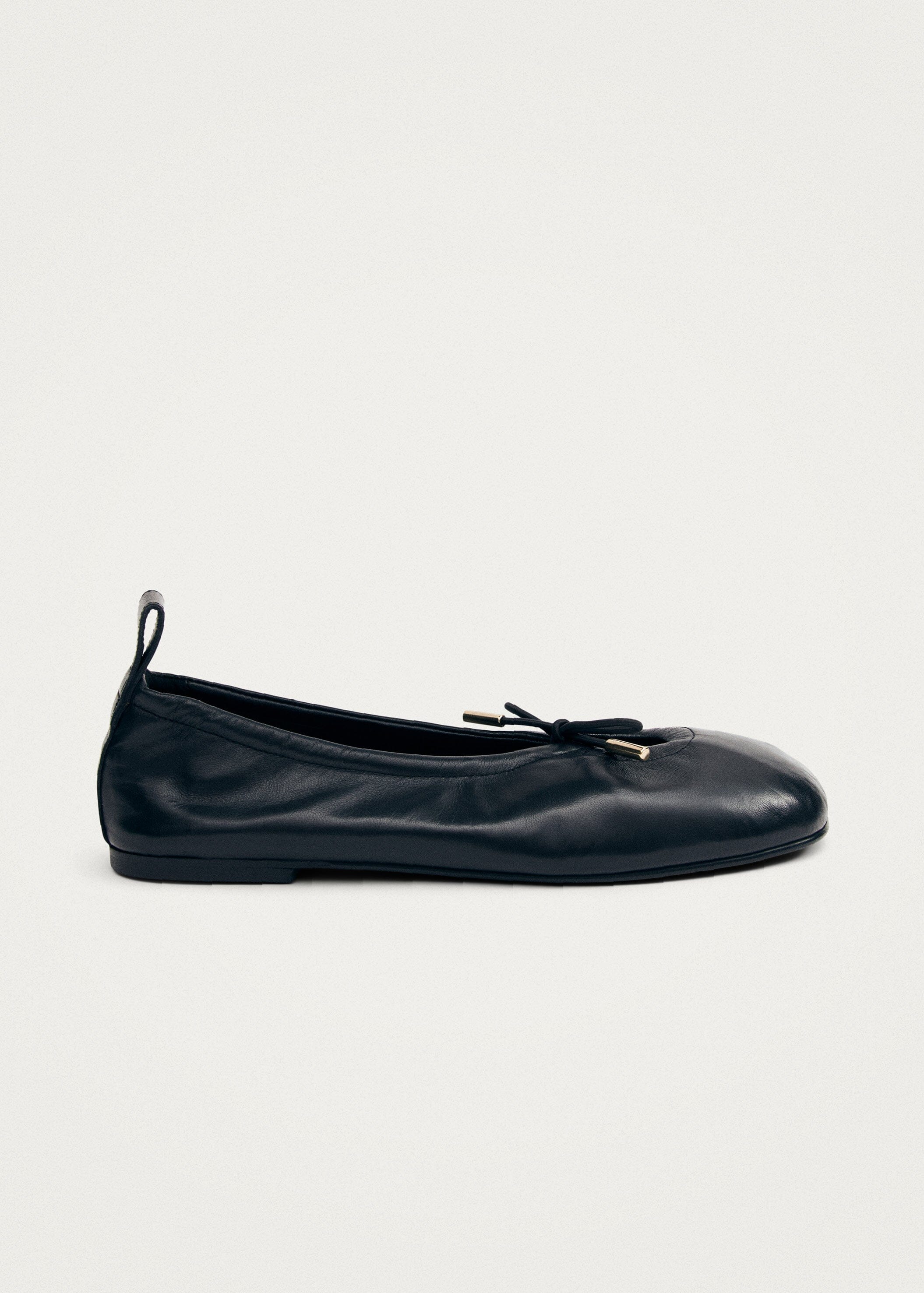 Rosalind Black Leather Ballet Flats | ALOHAS