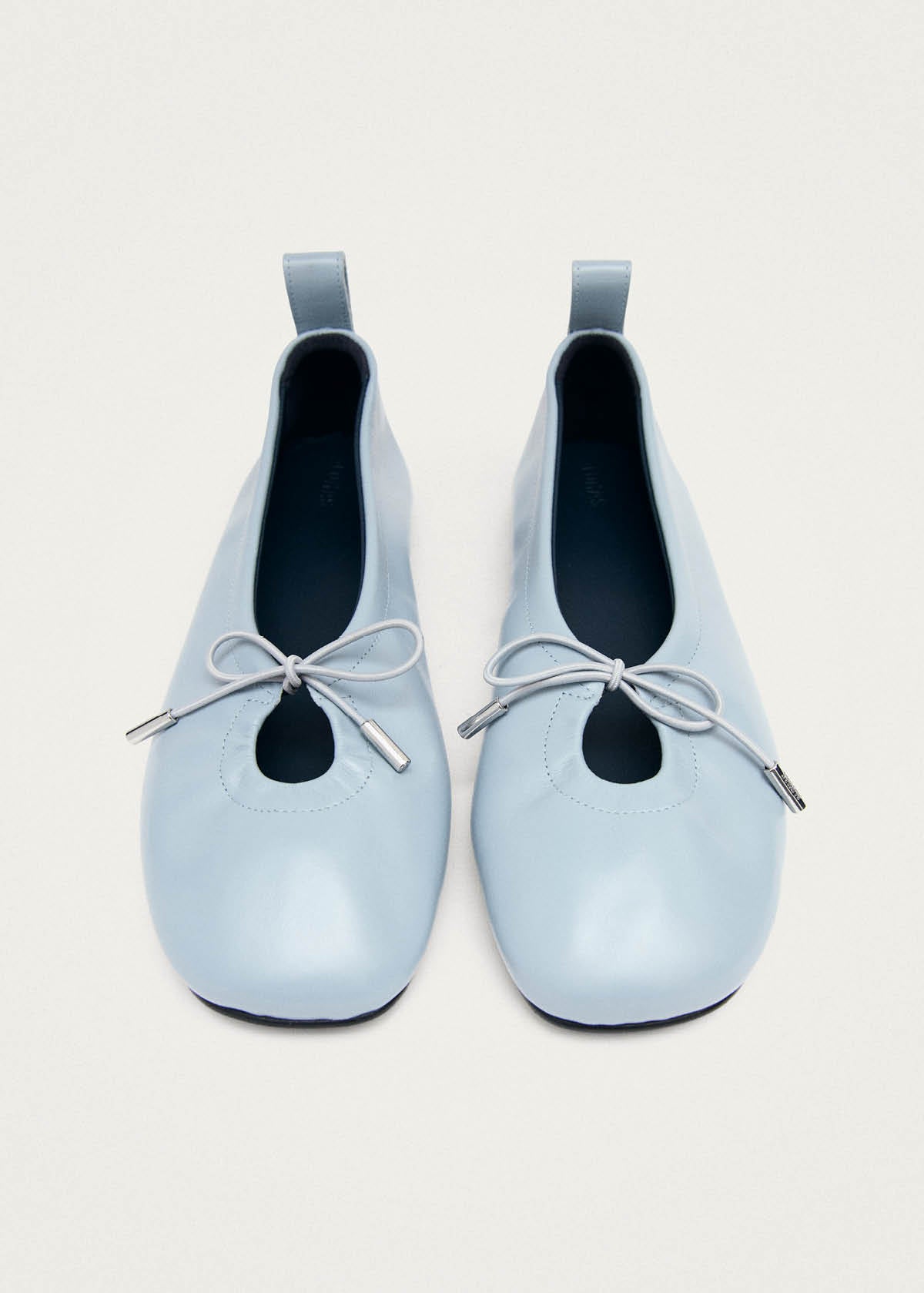 Rosalind Blue Leather Ballet Flats