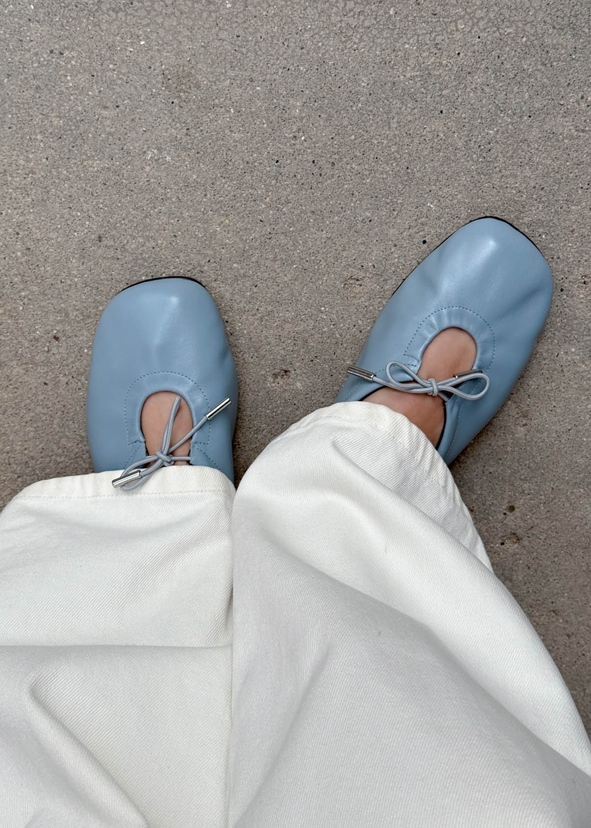 Rosalind Blue Leather Ballet Flats | ALOHAS