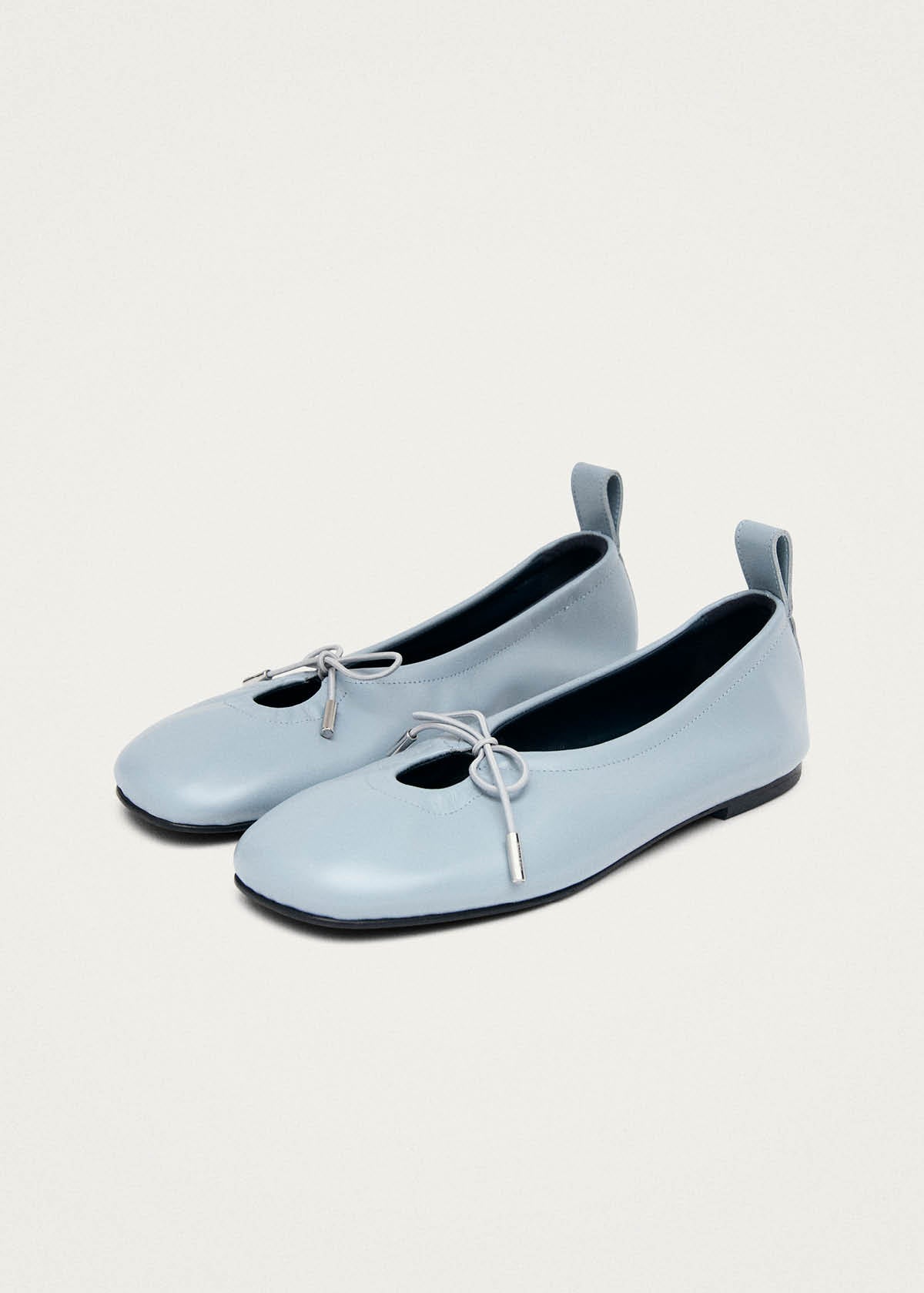 Rosalind Blue Leather Ballet Flats