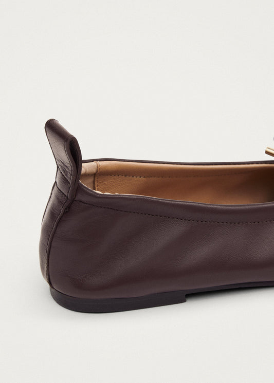 Rosalind Brown Leather Ballet Flats-image