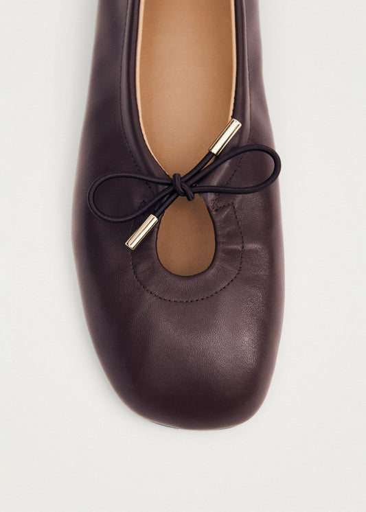 Rosalind Brown Leather Ballet Flats-image