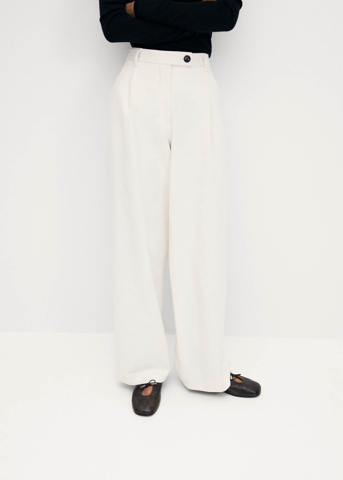 Rosalind Ballerines en cuir marron effet vintage