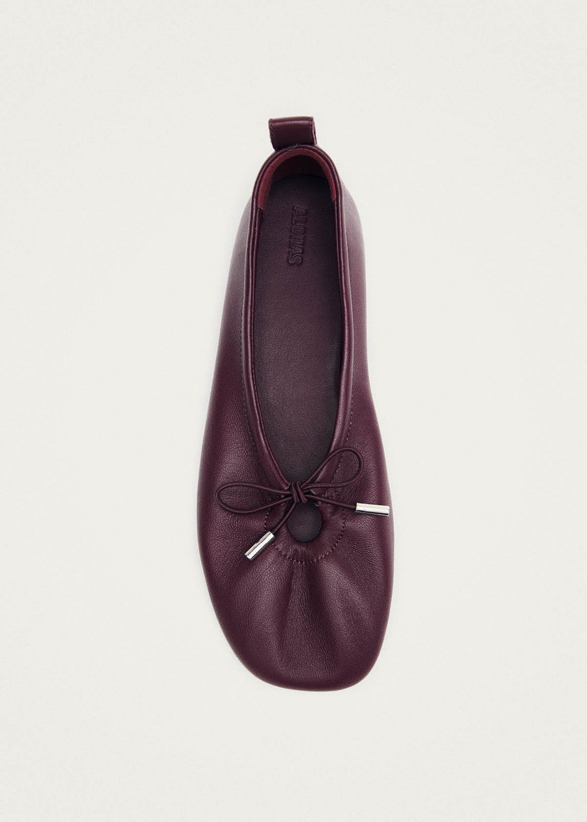 Rosalind Burgundy Leather Ballet Flats