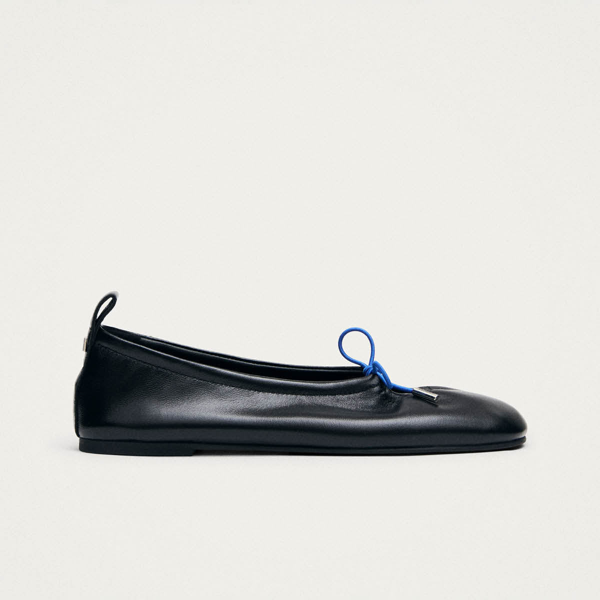 Rosalind Kontrast Schwarze Leder Ballerinas