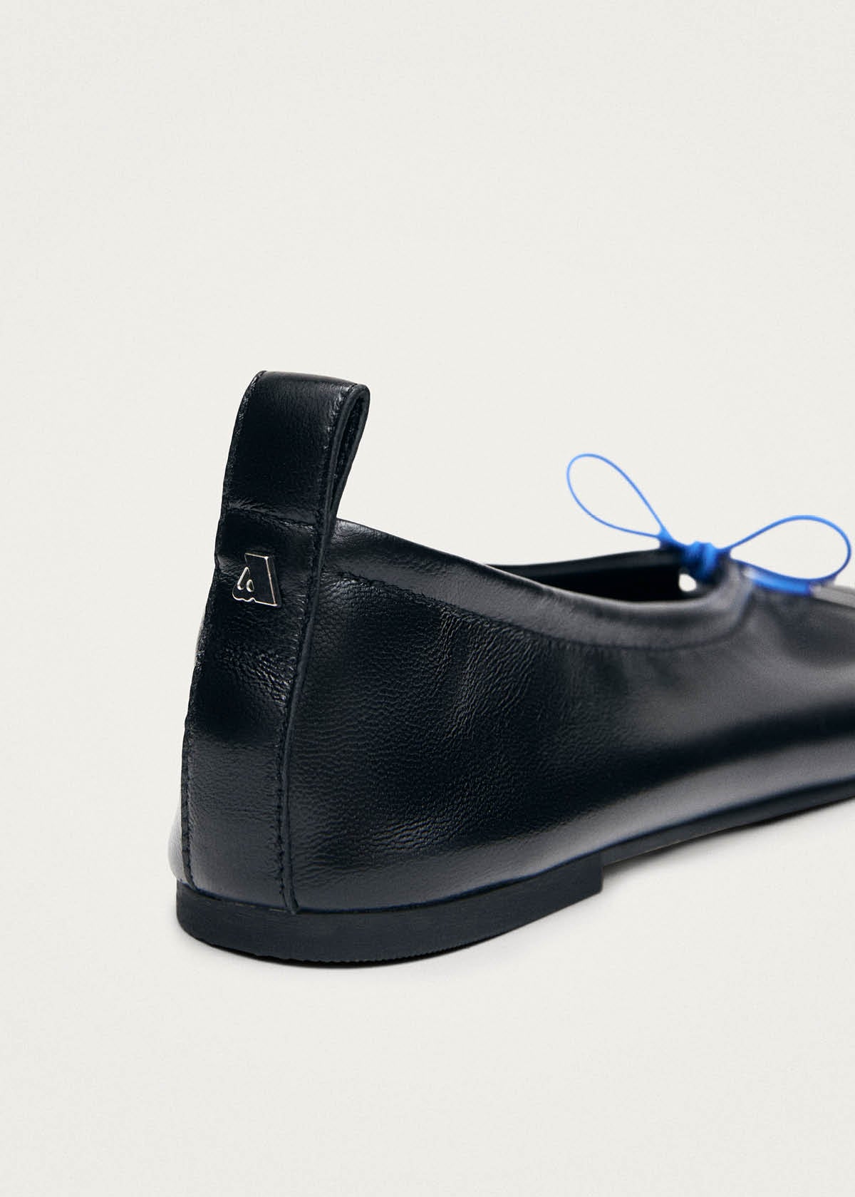 Rosalind Kontrast Schwarze Leder Ballerinas
