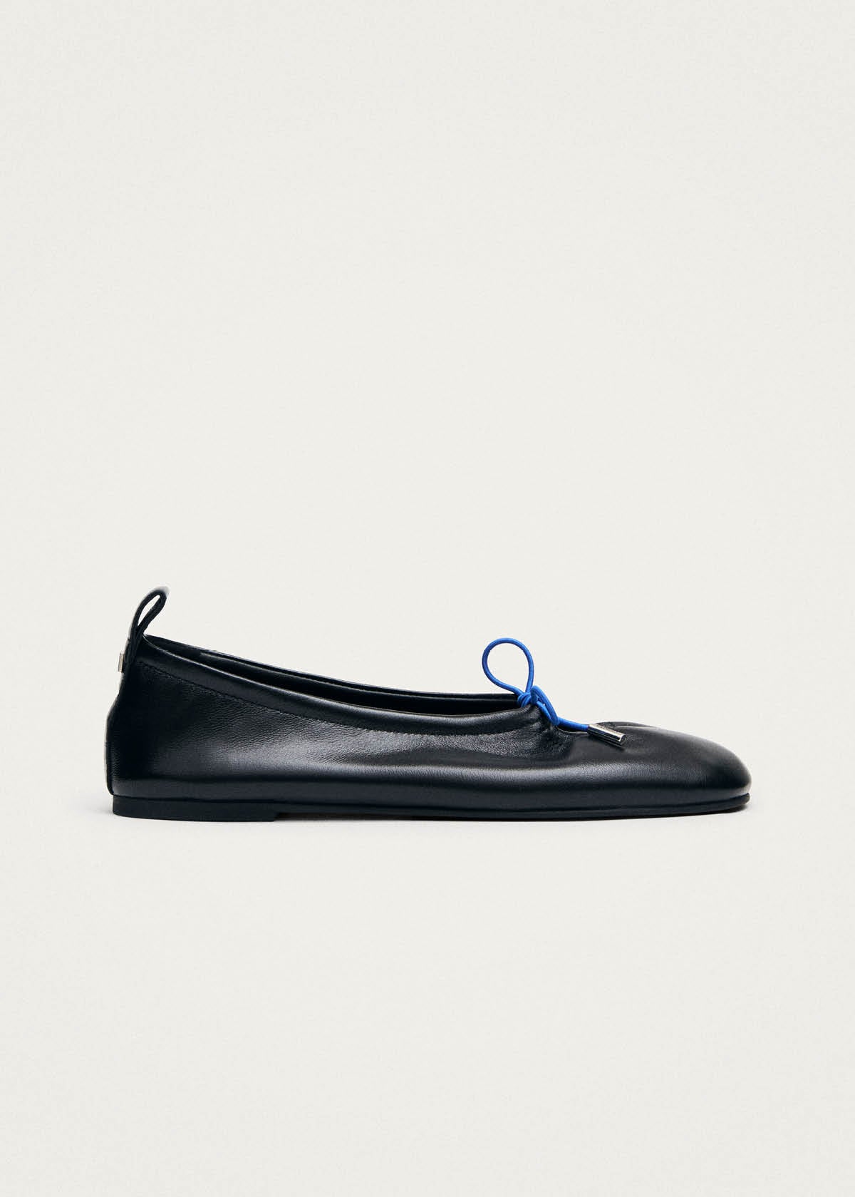 Rosalind Kontrast Schwarze Leder Ballerinas