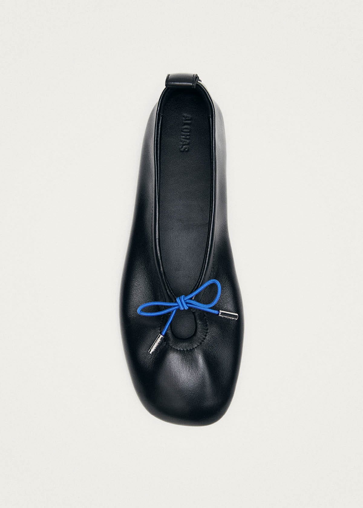 Rosalind Kontrast Schwarze Leder Ballerinas