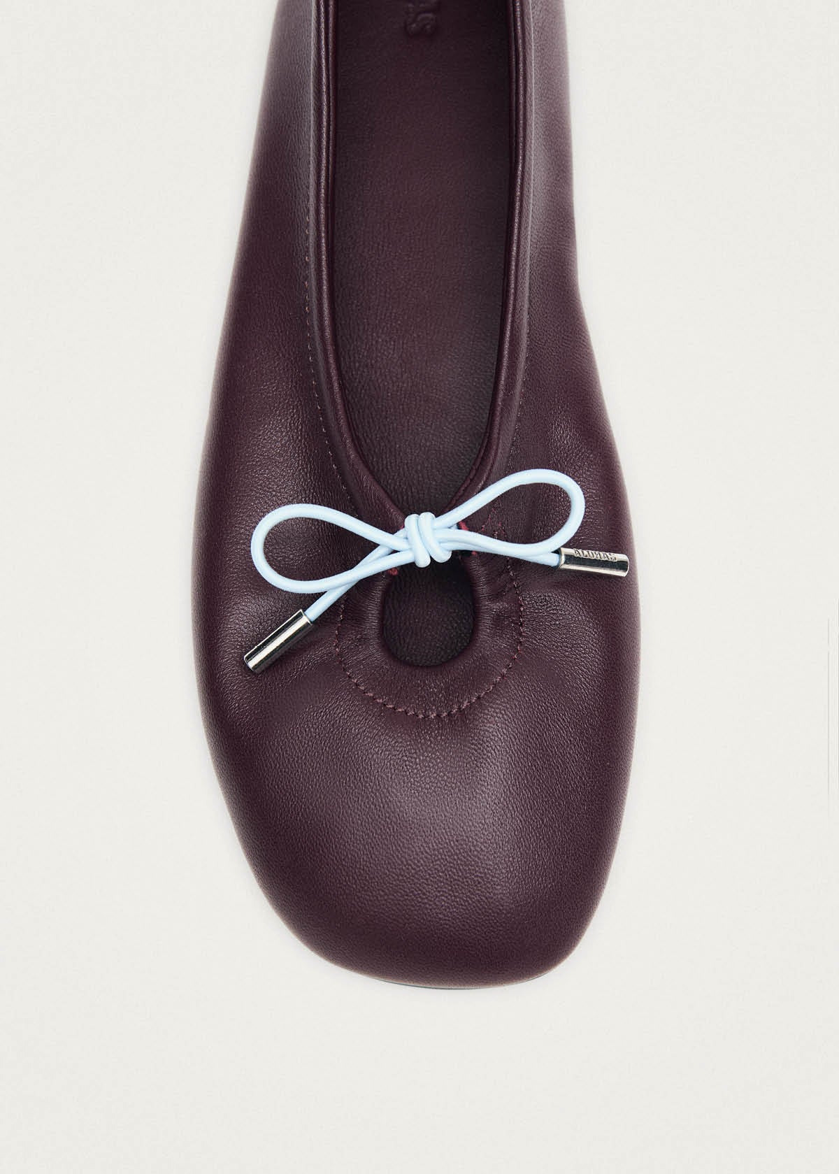 Rosalind Kontrast Burgunderrote Leder Ballerinas