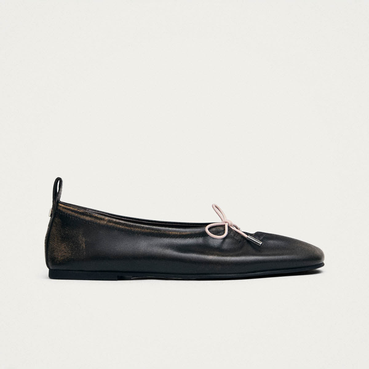 Rosalind Kontrast Vintage Effekt Braun Leder Ballerinas