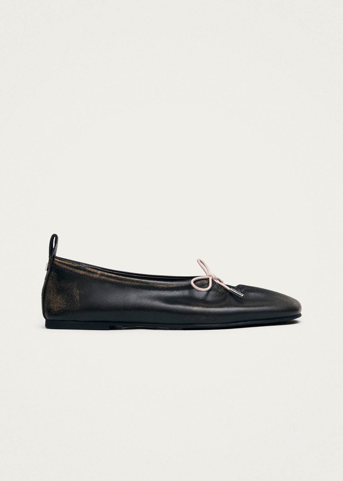 Rosalind Kontrast Vintage Effekt Braun Leder Ballerinas