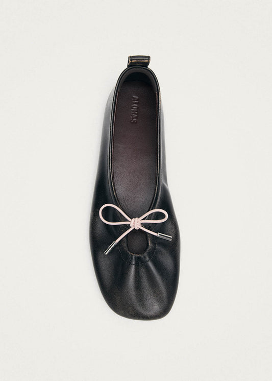 Rosalind Kontrast Vintage Effekt Braun Leder Ballerinas
