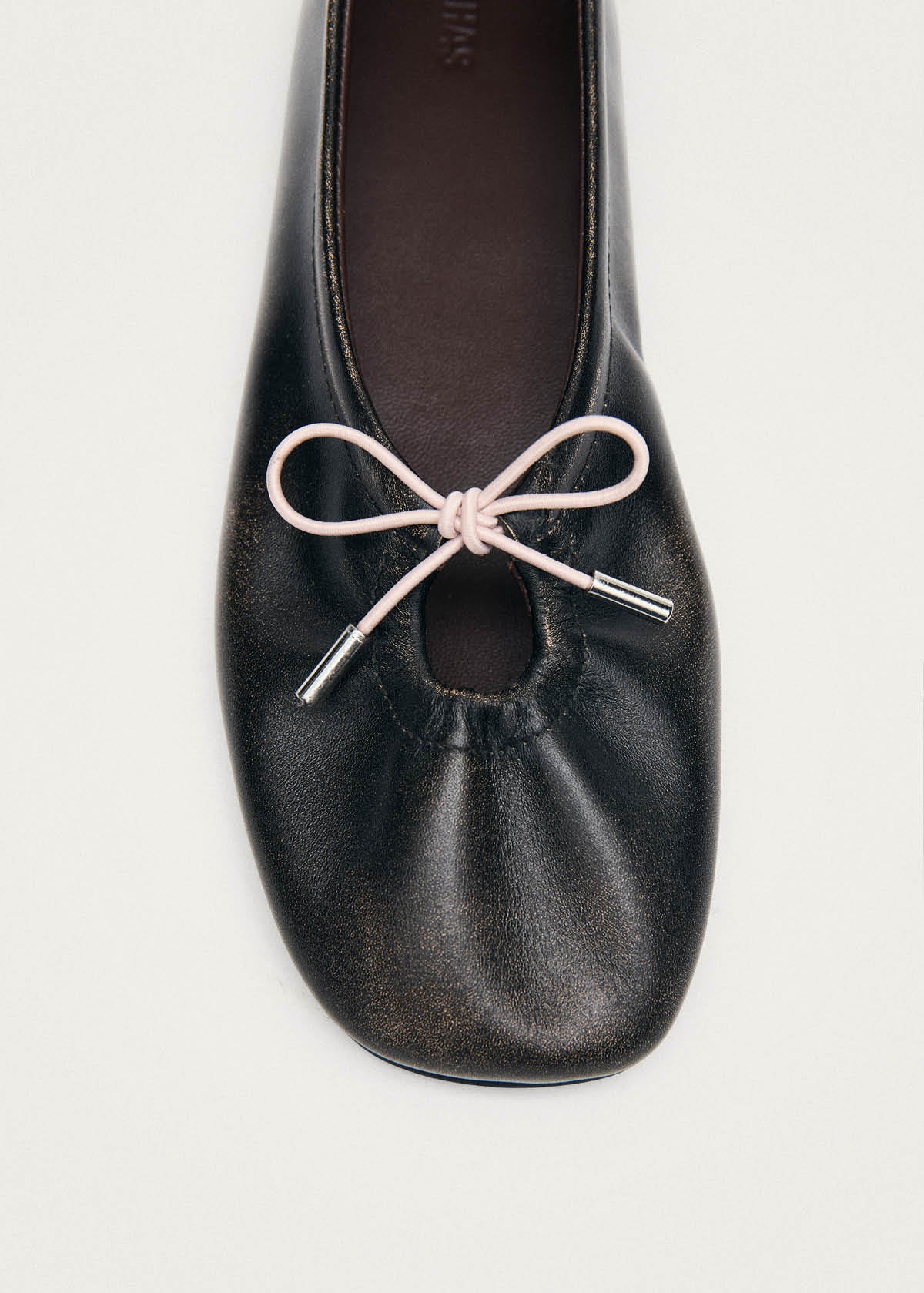 Rosalind Kontrast Vintage Effekt Braun Leder Ballerinas