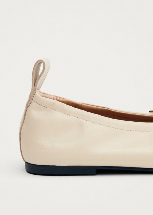 Rosalind Cream Leather Ballet Flats-image