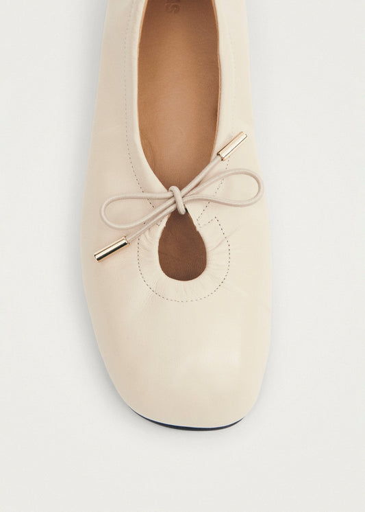 Rosalind Cream Leather Ballet Flats-image
