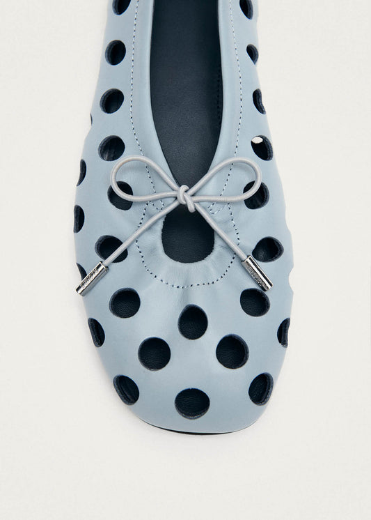 Rosalind Cut Out Blue Leather Ballet Flats-image