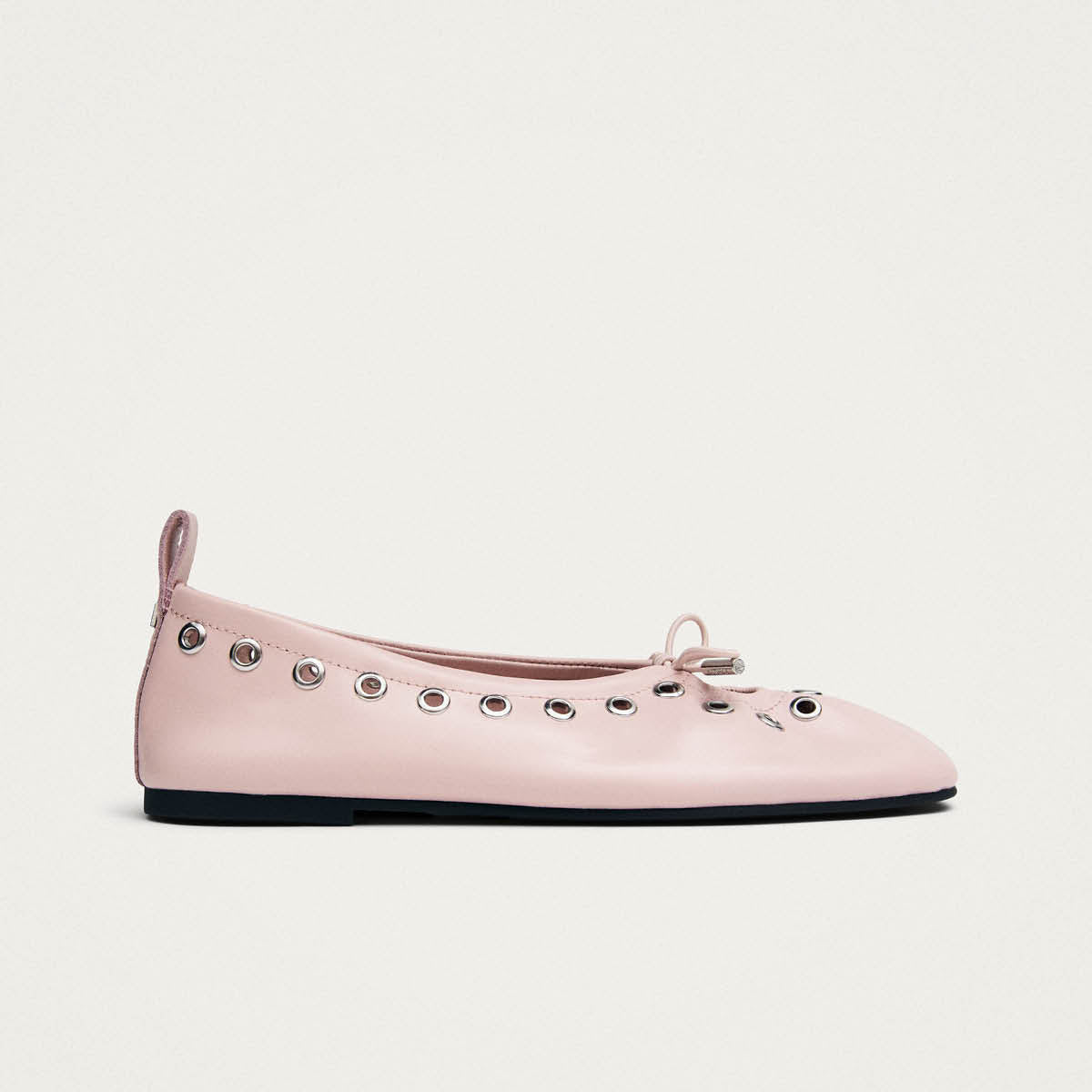 Rosalind Eyelets Pink Leather Ballet Flats