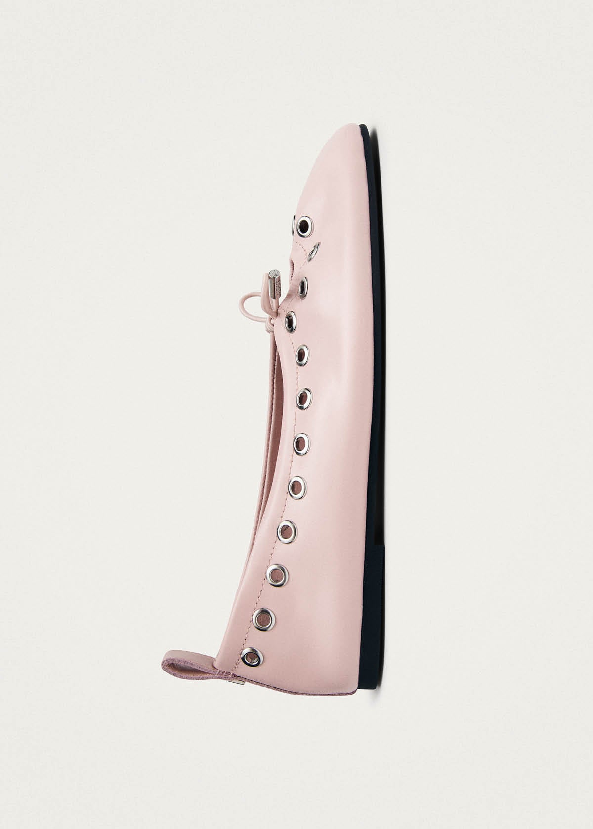 Rosalind Eyelets Pink Leather Ballet Flats