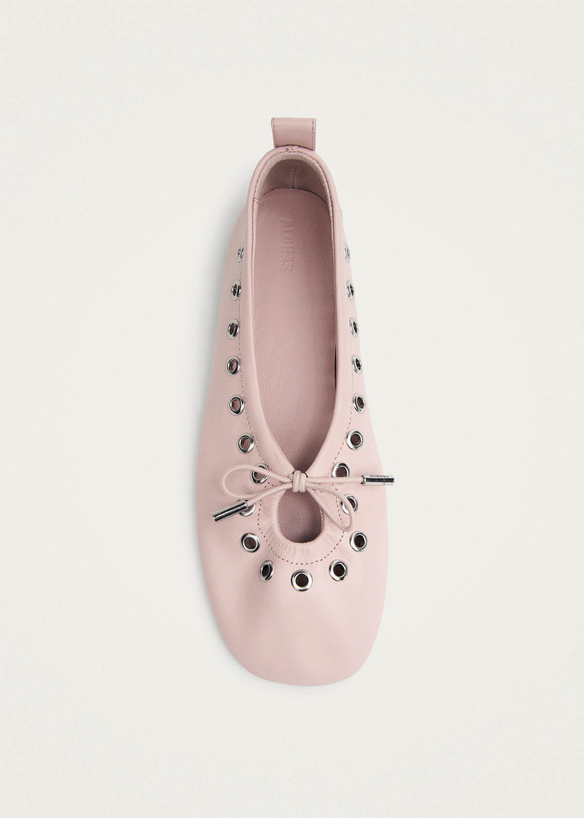 Rosalind Eyelets Pink Leather Ballet Flats