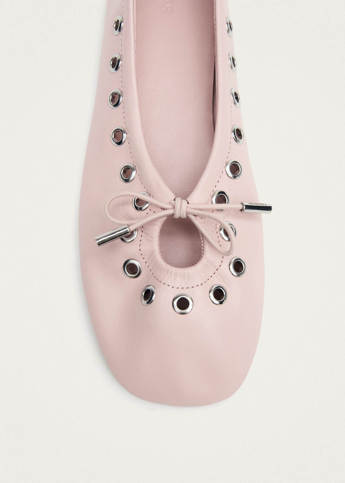 Rosalind Eyelets Pink Leather Ballet Flats