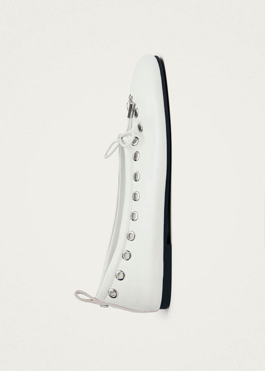 Rosalind Eyelets Ballerines En Cuir Blanc-image