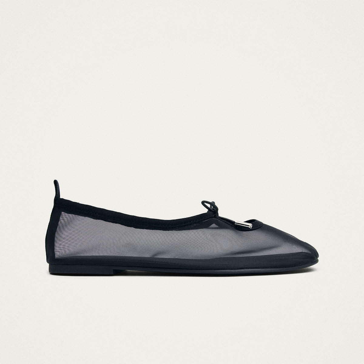 Rosalind Light Mesh Black Textile Ballet Flats