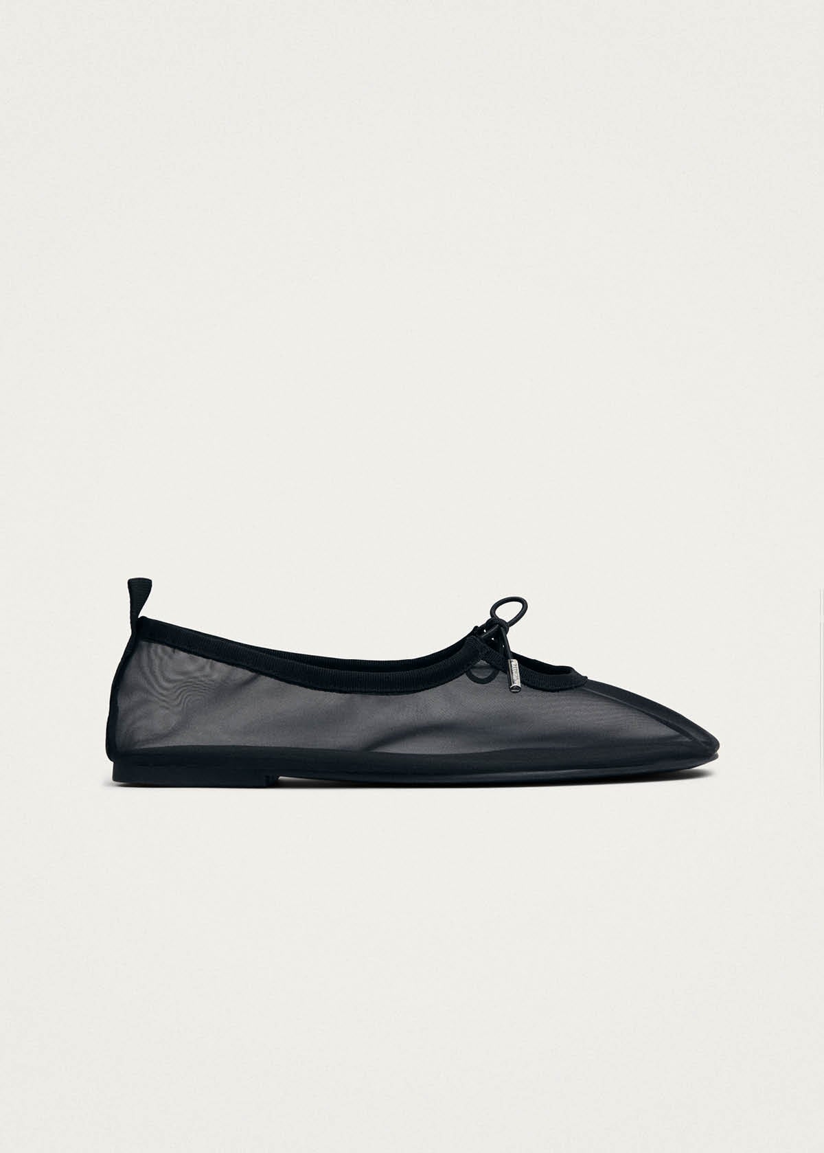 Rosalind Light Mesh Black Textile Ballet Flats