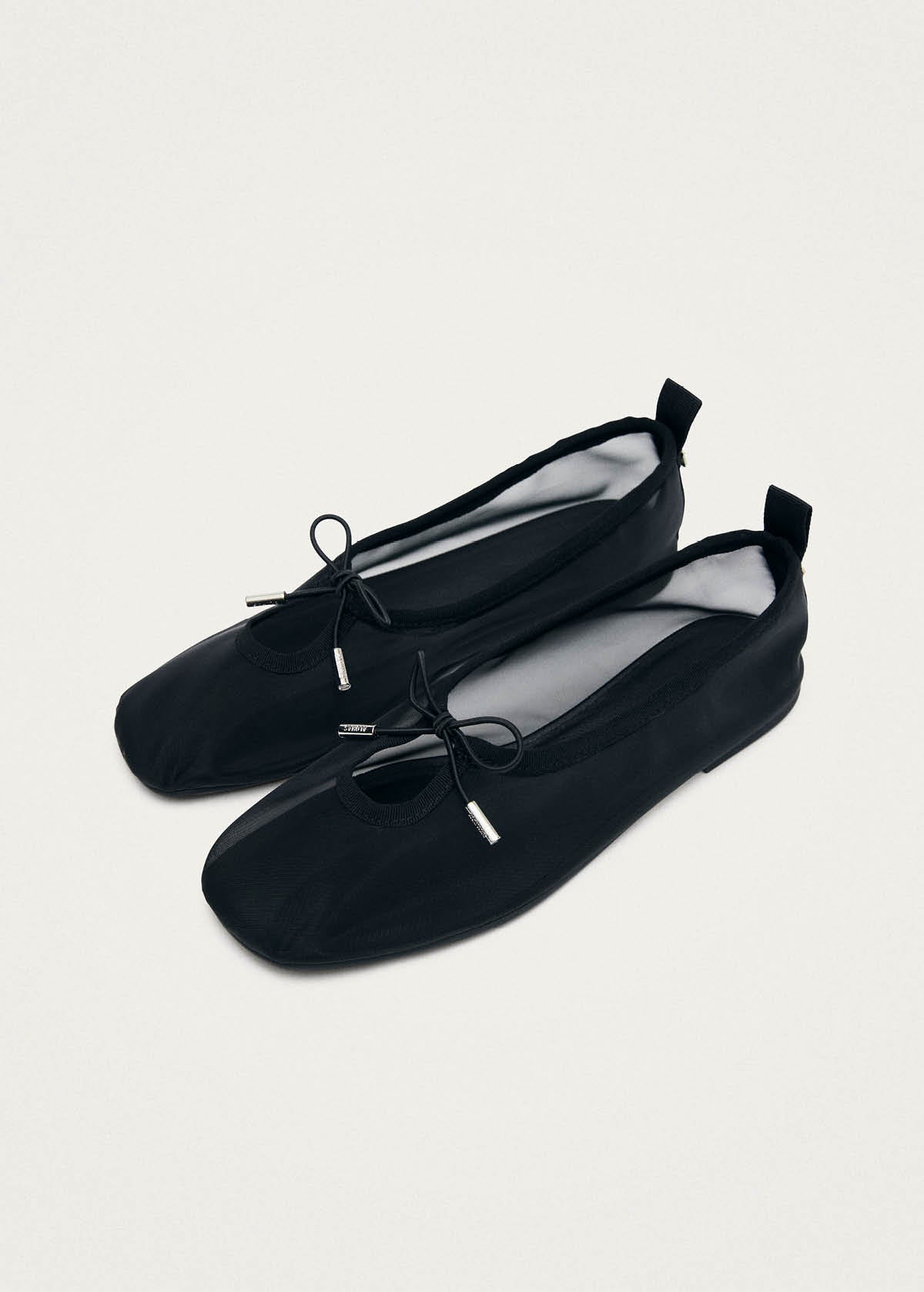 Rosalind Light Mesh Black Textile Ballet Flats