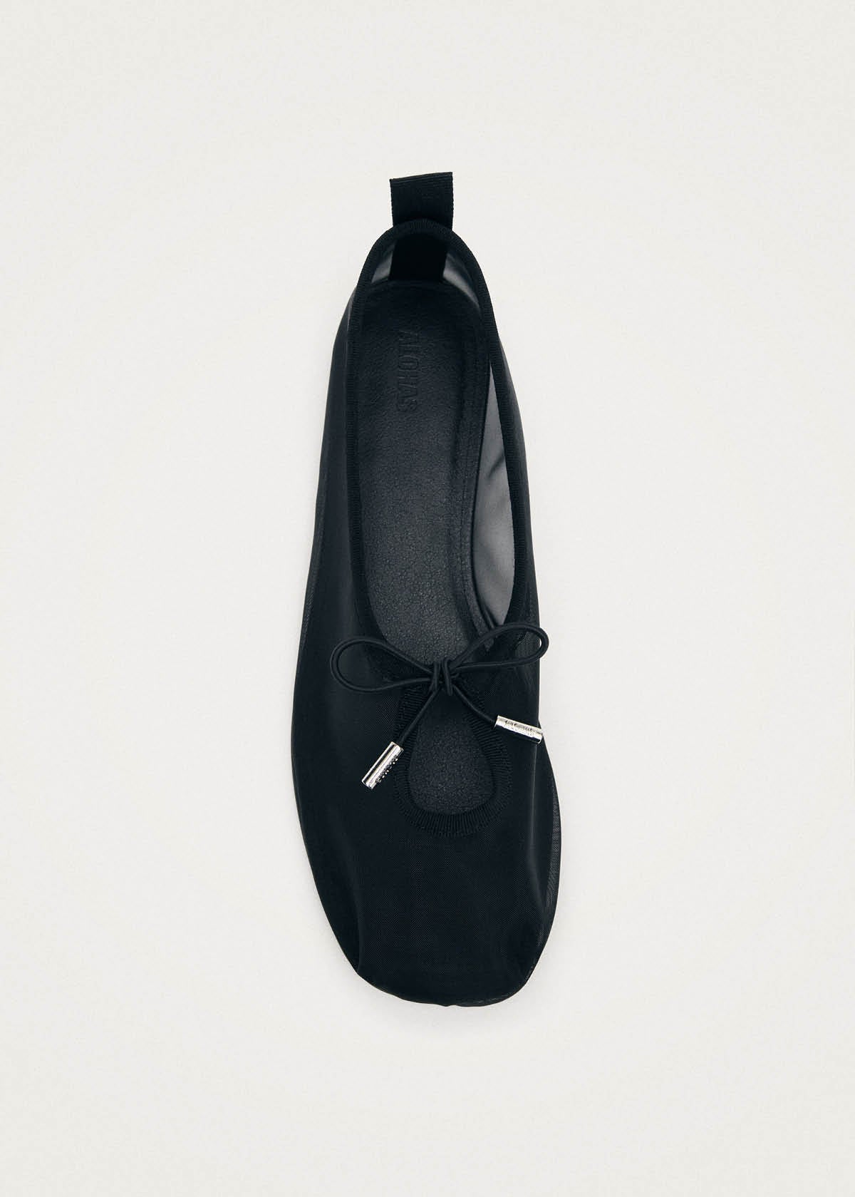 Rosalind Light Mesh Black Textile Ballet Flats